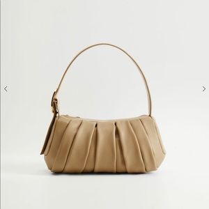 Baguette Bag in Faux Beige Leather
